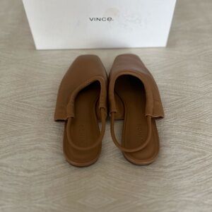 Vince Tan Leather Slip-On Shoes